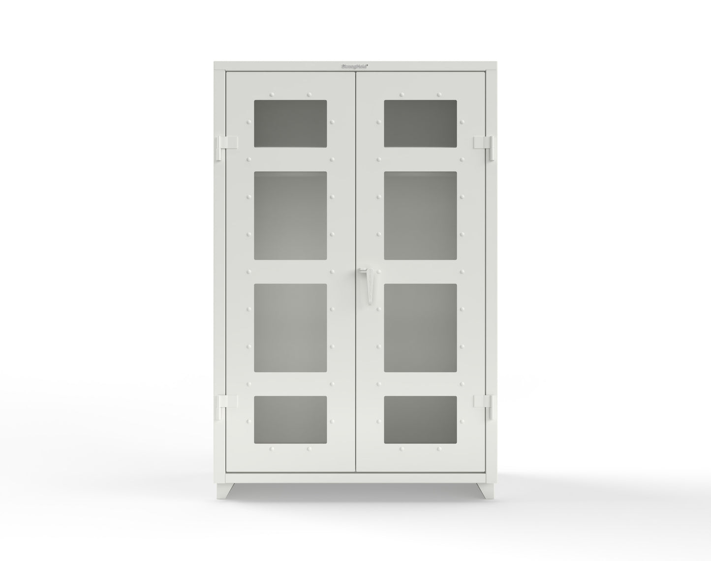 Extra Heavy Duty 14 GA Clear View Uniform Cabinet with Hanger Rod, 1 Shelf - 48 In. W x 24 In. D x 75 In. H - 46-LD-WR-241-L-9003
