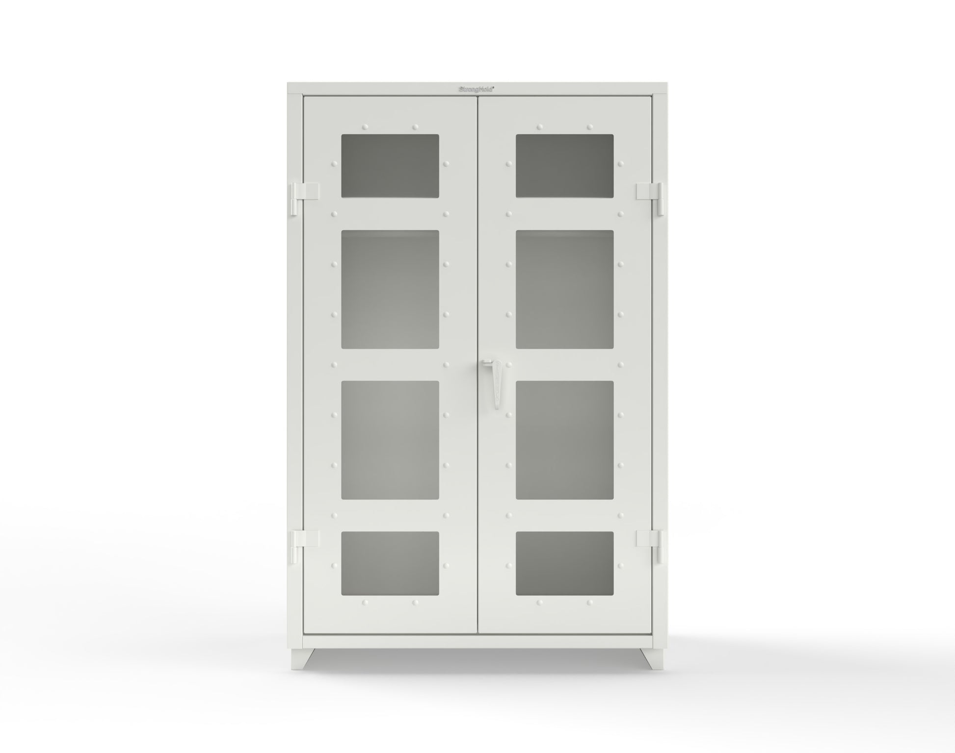 Extra Heavy Duty 14 GA Clear View Uniform Cabinet with Hanger Rod, 1 Shelf - 48 In. W x 24 In. D x 75 In. H - 46-LD-WR-241-L-9003
