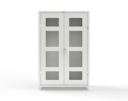 Extra Heavy Duty 14 GA Clear View Uniform Cabinet with Hanger Rod, 1 Shelf - 48 In. W x 24 In. D x 75 In. H - 46-LD-WR-241-L-9003