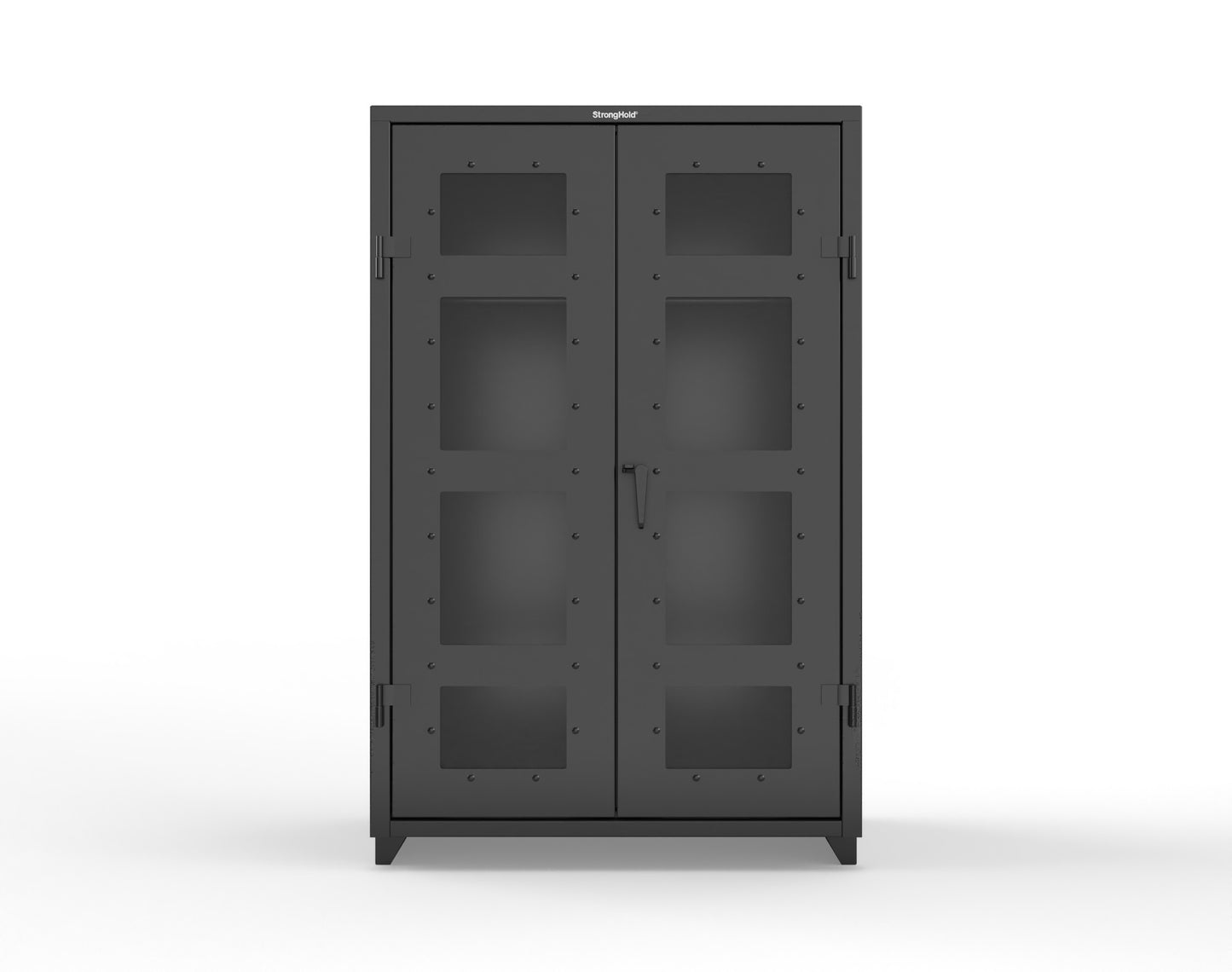 Extra Heavy Duty 14 GA Clear View Uniform Cabinet with Hanger Rod, 1 Shelf - 48 In. W x 24 In. D x 75 In. H - 46-LD-WR-241-L-9005