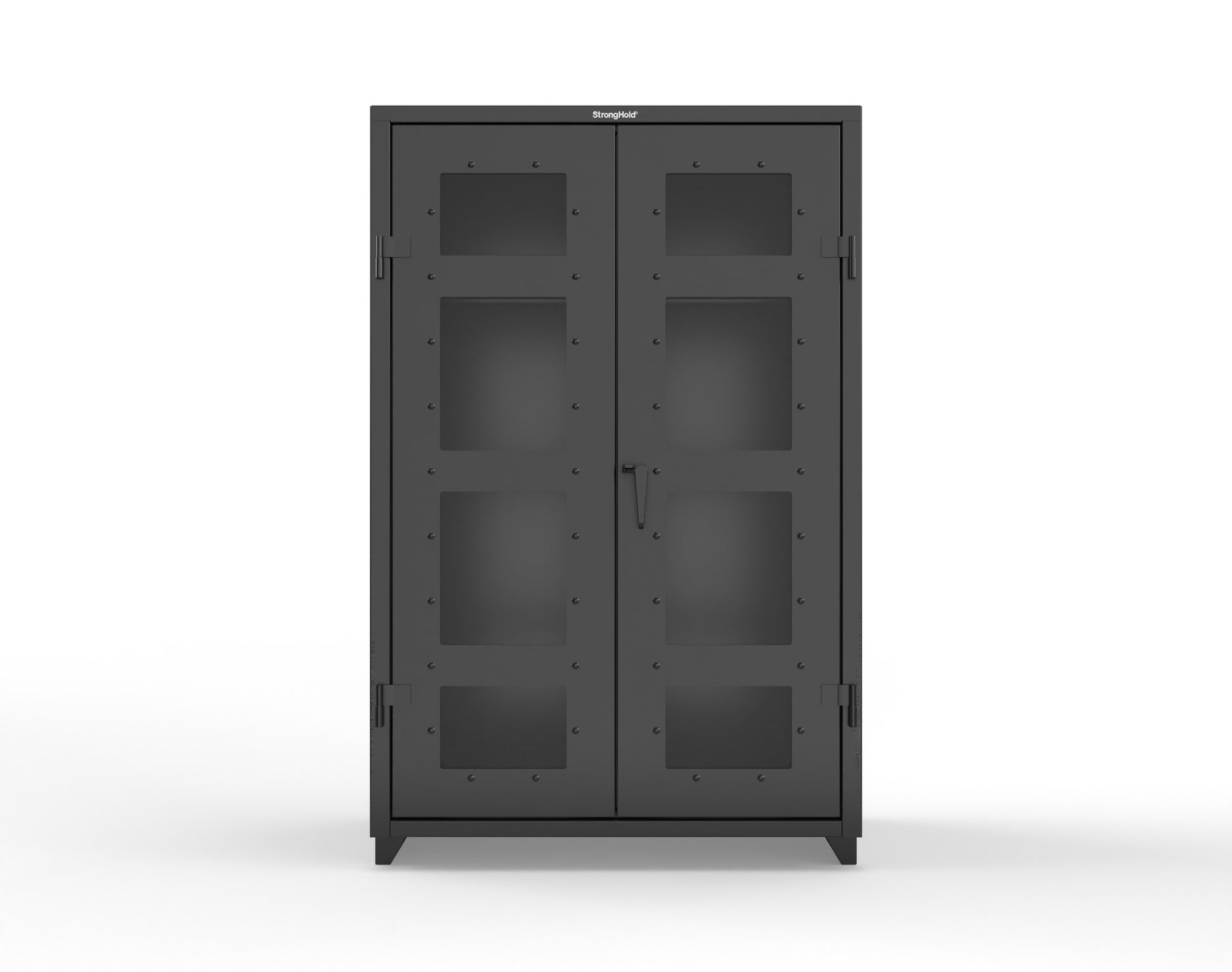 Extra Heavy Duty 14 GA Clear View Uniform Cabinet with Hanger Rod, 1 Shelf - 48 In. W x 24 In. D x 75 In. H - 46-LD-WR-241-L-9005