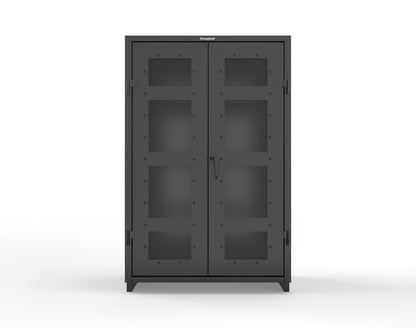 Extra Heavy Duty 14 GA Clear View Uniform Cabinet with Hanger Rod, 1 Shelf - 48 In. W x 24 In. D x 75 In. H - 46-LD-WR-241-L-9005