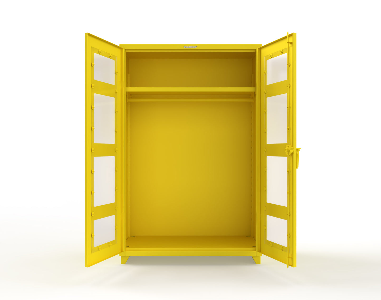 Extra Heavy Duty 14 GA Clear View Uniform Cabinet with Hanger Rod, 1 Shelf - 48 In. W x 24 In. D x 75 In. H - 46-LD-WR-241-L-1021