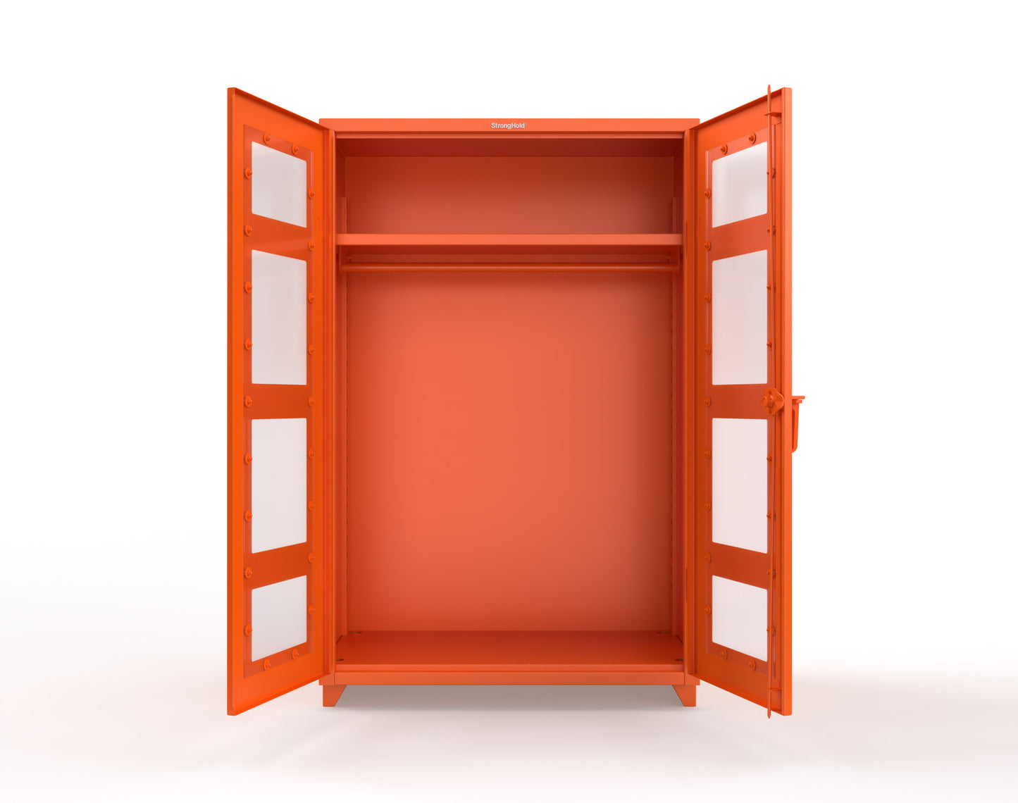 Extra Heavy Duty 14 GA Clear View Uniform Cabinet with Hanger Rod, 1 Shelf - 48 In. W x 24 In. D x 75 In. H - 46-LD-WR-241-L-2009