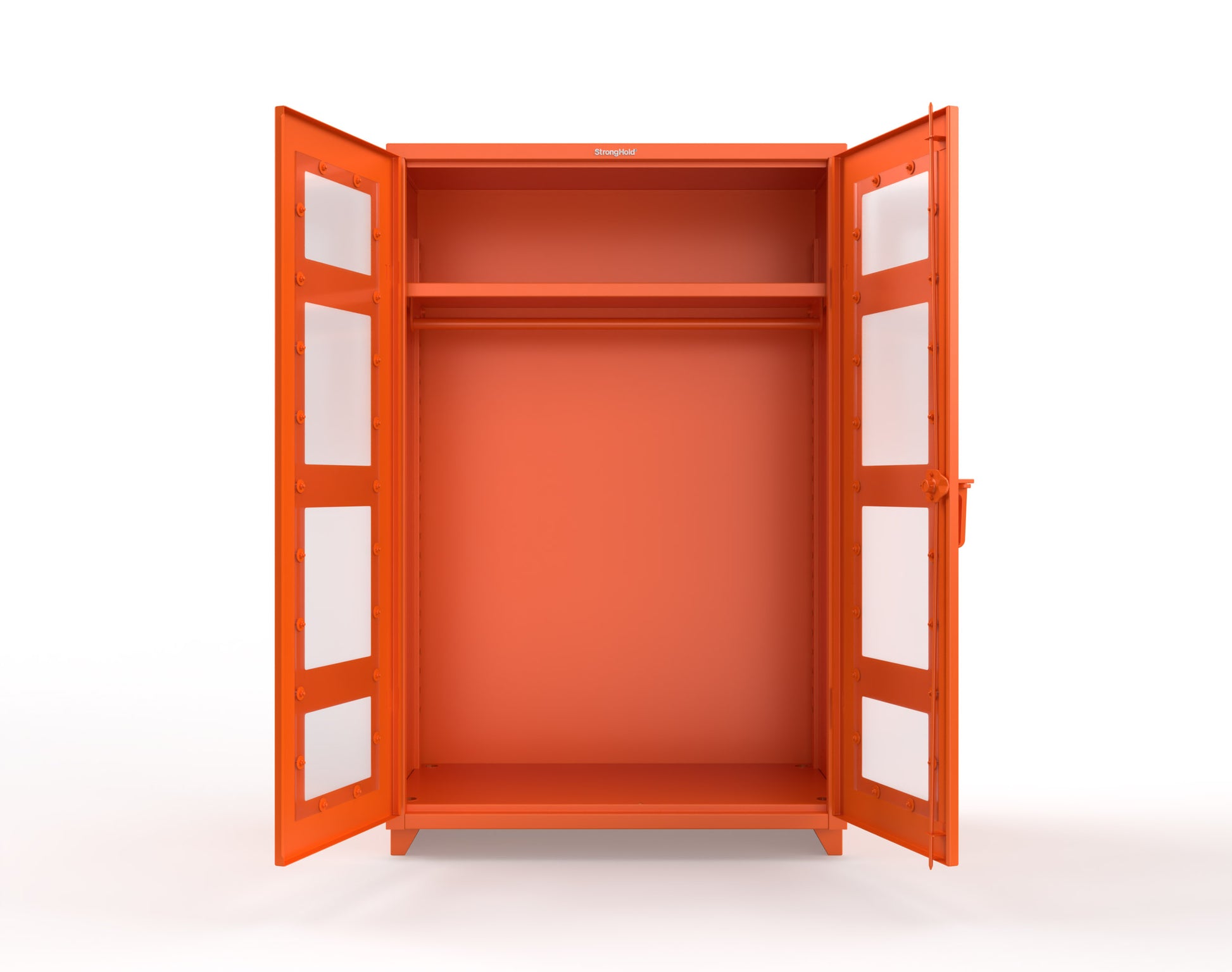 Extra Heavy Duty 14 GA Clear View Uniform Cabinet with Hanger Rod, 1 Shelf - 48 In. W x 24 In. D x 75 In. H - 46-LD-WR-241-L-2009