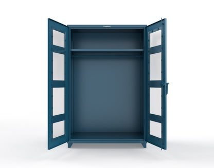 Extra Heavy Duty 14 GA Clear View Uniform Cabinet with Hanger Rod, 1 Shelf - 48 In. W x 24 In. D x 75 In. H - 46-LD-WR-241-L-5001