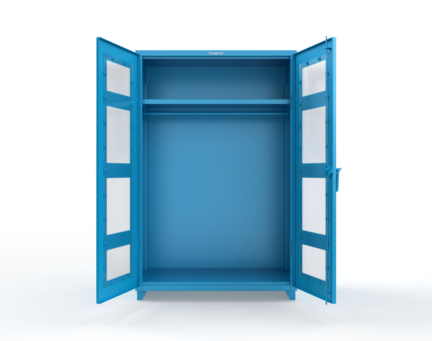 Extra Heavy Duty 14 GA Clear View Uniform Cabinet with Hanger Rod, 1 Shelf - 48 In. W x 24 In. D x 75 In. H - 46-LD-WR-241-L-5012