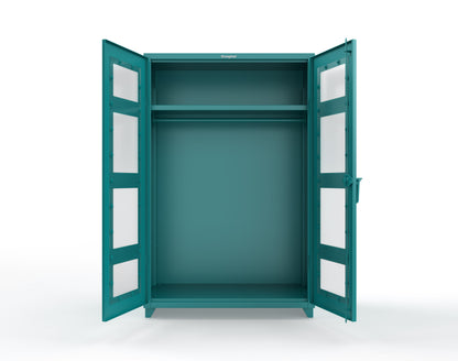 Extra Heavy Duty 14 GA Clear View Uniform Cabinet with Hanger Rod, 1 Shelf - 48 In. W x 24 In. D x 75 In. H - 46-LD-WR-241-L-5021