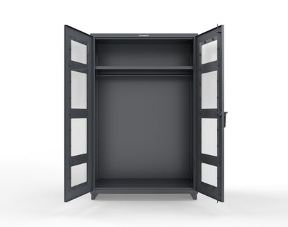 Extra Heavy Duty 14 GA Clear View Uniform Cabinet with Hanger Rod, 1 Shelf - 48 In. W x 24 In. D x 75 In. H - 46-LD-WR-241-L-7024
