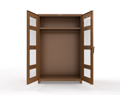 Extra Heavy Duty 14 GA Clear View Uniform Cabinet with Hanger Rod, 1 Shelf - 48 In. W x 24 In. D x 75 In. H - 46-LD-WR-241-L-8008