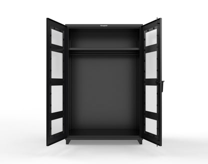 Extra Heavy Duty 14 GA Clear View Uniform Cabinet with Hanger Rod, 1 Shelf - 48 In. W x 24 In. D x 75 In. H - 46-LD-WR-241-L-9005