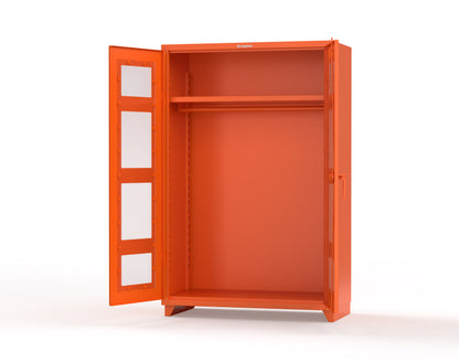 Extra Heavy Duty 14 GA Clear View Uniform Cabinet with Hanger Rod, 1 Shelf - 48 In. W x 24 In. D x 75 In. H - 46-LD-WR-241-L-2009