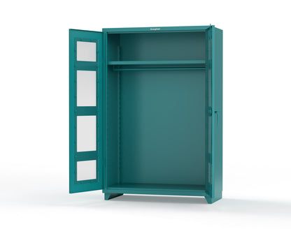 Extra Heavy Duty 14 GA Clear View Uniform Cabinet with Hanger Rod, 1 Shelf - 48 In. W x 24 In. D x 75 In. H - 46-LD-WR-241-L-5021