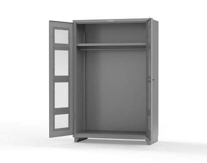 Extra Heavy Duty 14 GA Clear View Uniform Cabinet with Hanger Rod, 1 Shelf - 48 In. W x 24 In. D x 75 In. H - 46-LD-WR-241-L-7037