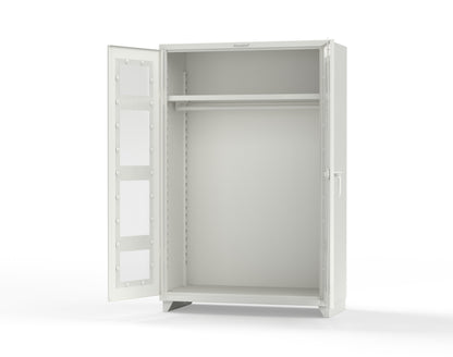 Extra Heavy Duty 14 GA Clear View Uniform Cabinet with Hanger Rod, 1 Shelf - 48 In. W x 24 In. D x 75 In. H - 46-LD-WR-241-L-9003