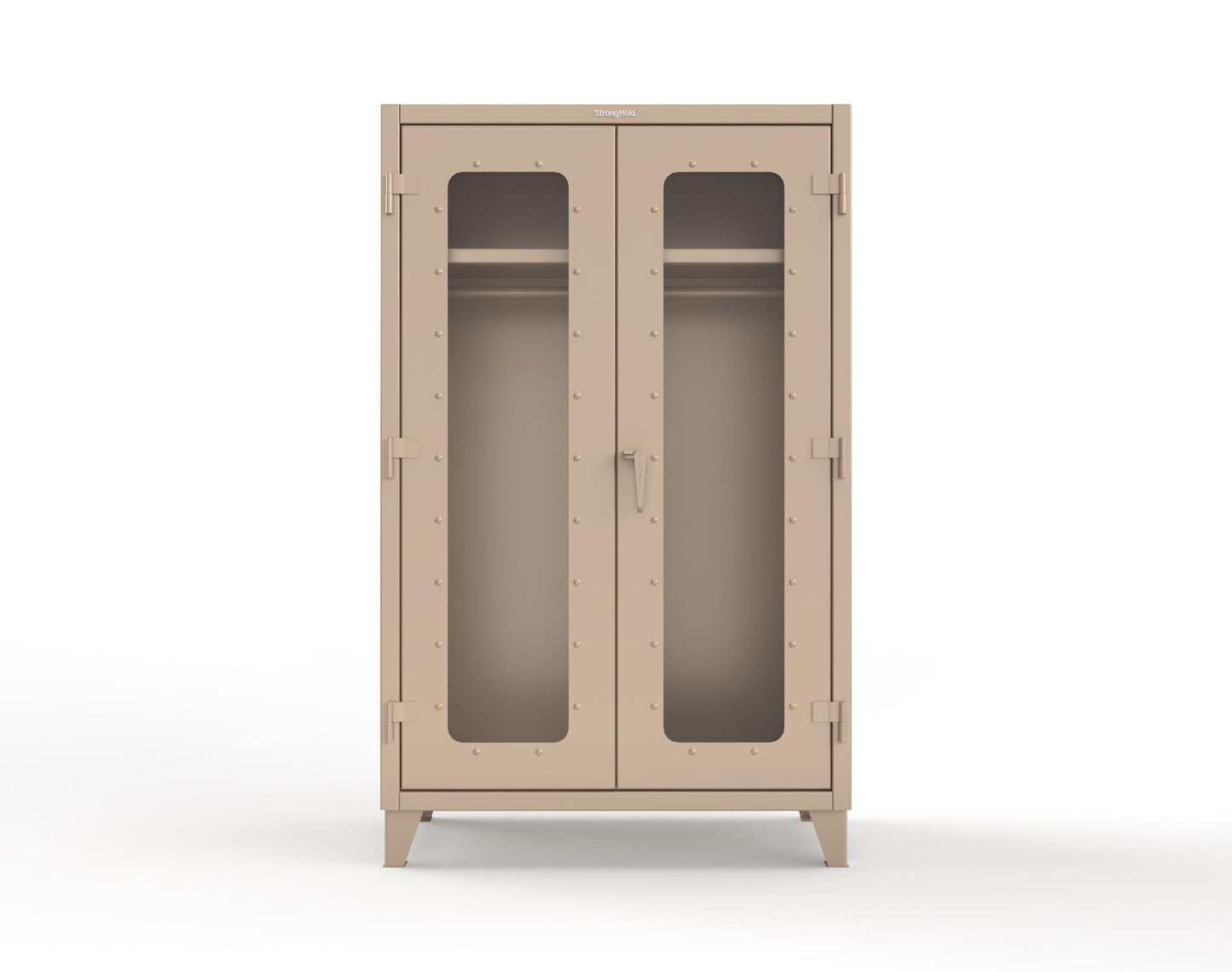 Extreme Duty 12 GA Clear View Uniform Cabinet with Hanger Rod, 1 Shelf - 48 In. W x 24 In. D x 78 In. H - 46-LD-WR-241-1019