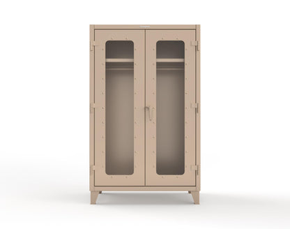Extreme Duty 12 GA Clear View Uniform Cabinet with Hanger Rod, 1 Shelf - 48 In. W x 24 In. D x 78 In. H - 46-LD-WR-241-1019