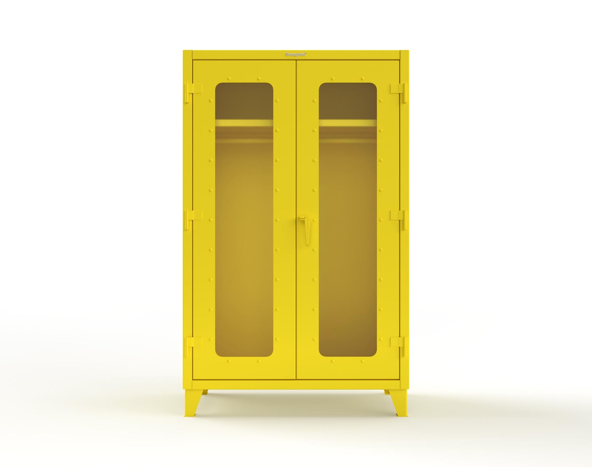 Extreme Duty 12 GA Clear View Uniform Cabinet with Hanger Rod, 1 Shelf - 48 In. W x 24 In. D x 78 In. H - 46-LD-WR-241-1021