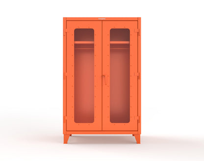 Extreme Duty 12 GA Clear View Uniform Cabinet with Hanger Rod, 1 Shelf - 48 In. W x 24 In. D x 78 In. H - 46-LD-WR-241-2009