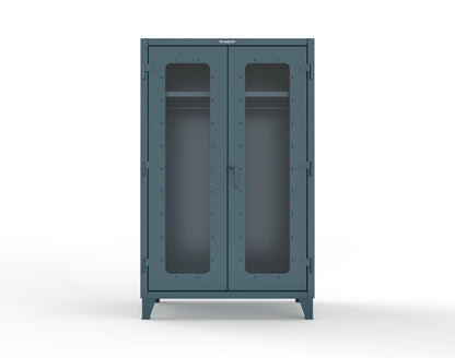 Extreme Duty 12 GA Clear View Uniform Cabinet with Hanger Rod, 1 Shelf - 48 In. W x 24 In. D x 78 In. H - 46-LD-WR-241-5001