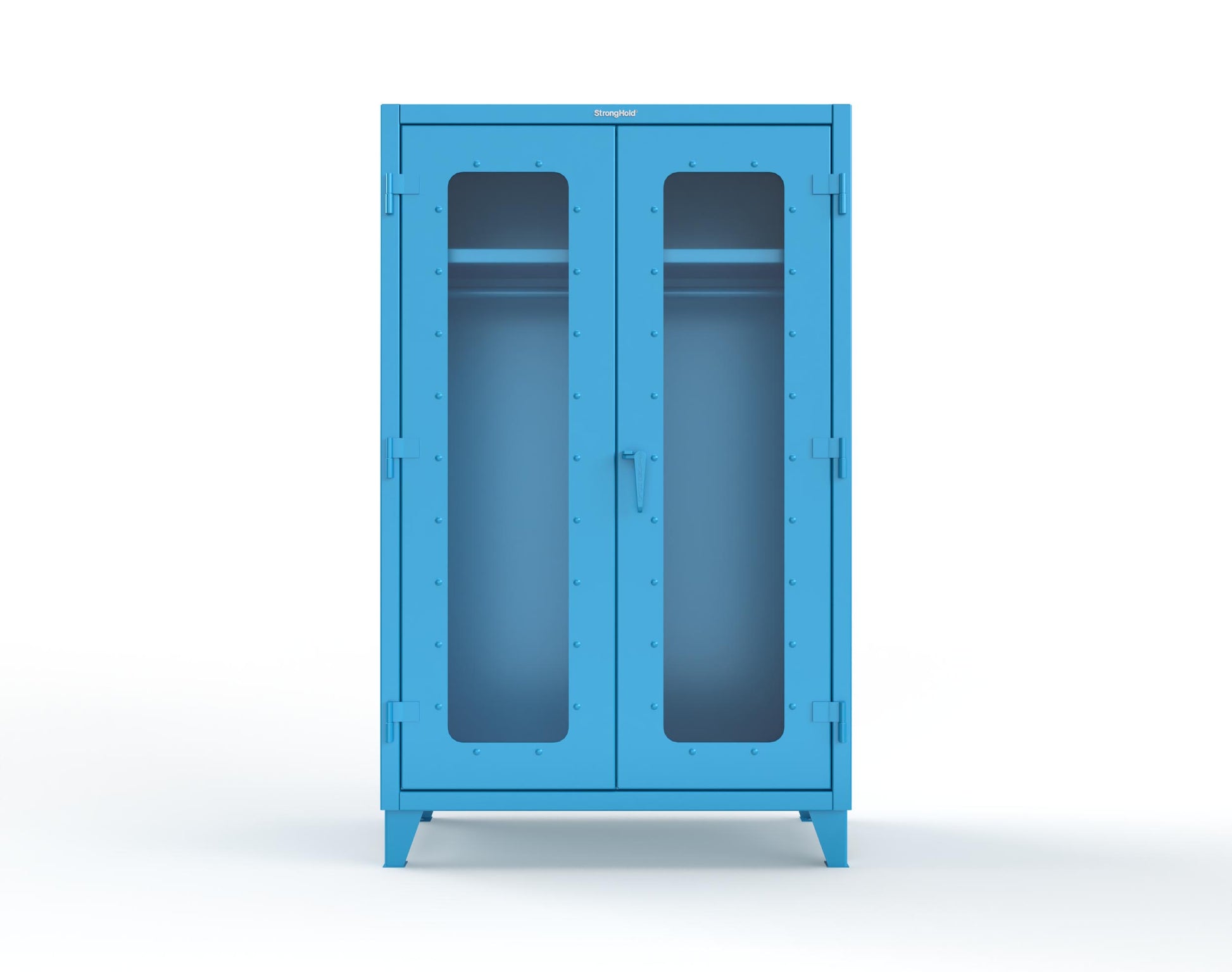Extreme Duty 12 GA Clear View Uniform Cabinet with Hanger Rod, 1 Shelf - 48 In. W x 24 In. D x 78 In. H - 46-LD-WR-241-5012