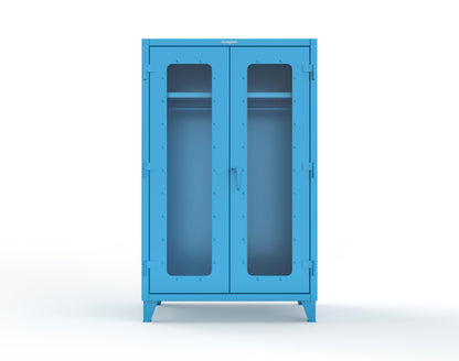 Extreme Duty 12 GA Clear View Uniform Cabinet with Hanger Rod, 1 Shelf - 48 In. W x 24 In. D x 78 In. H - 46-LD-WR-241-5012
