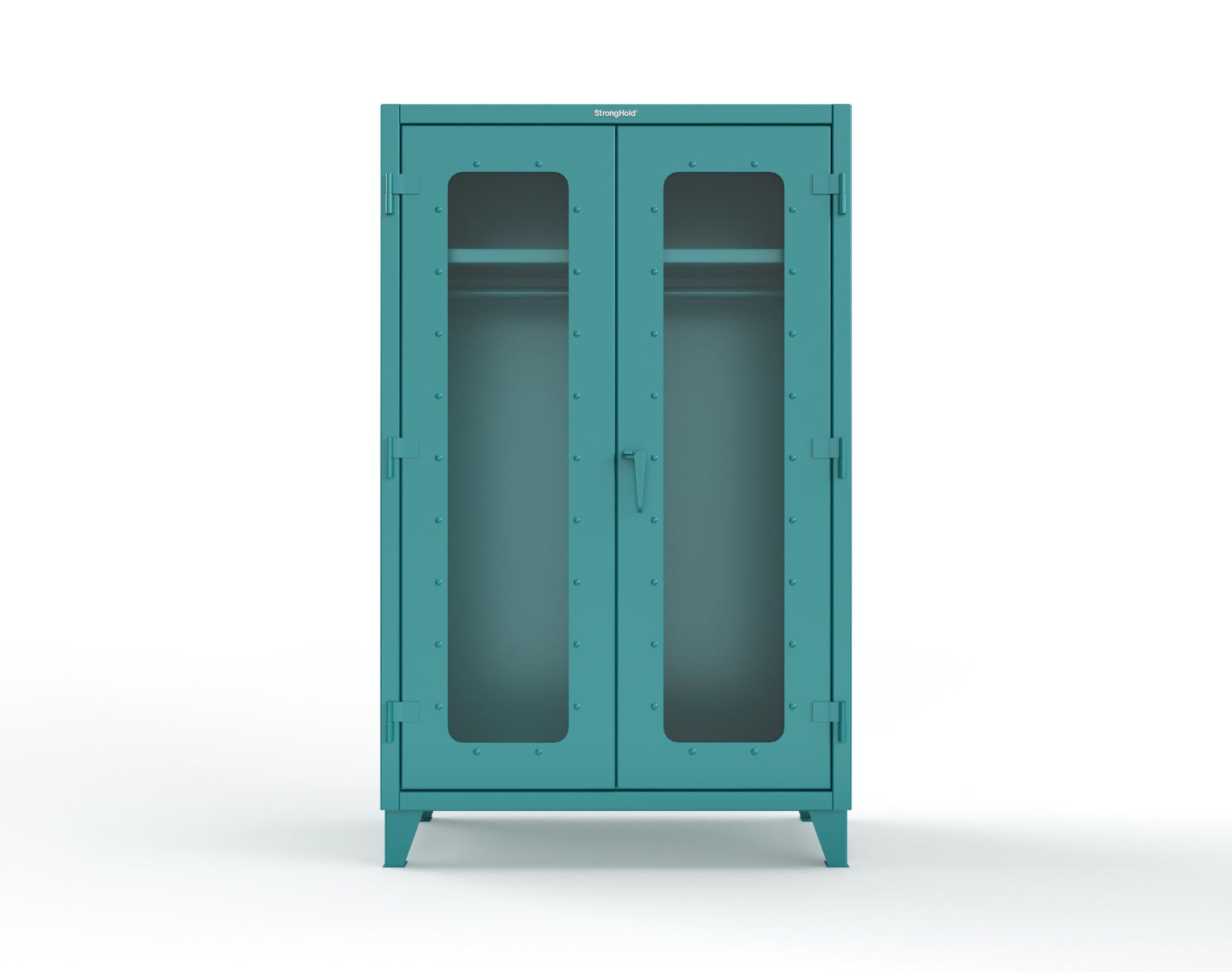 Extreme Duty 12 GA Clear View Uniform Cabinet with Hanger Rod, 1 Shelf - 48 In. W x 24 In. D x 78 In. H - 46-LD-WR-241-5021