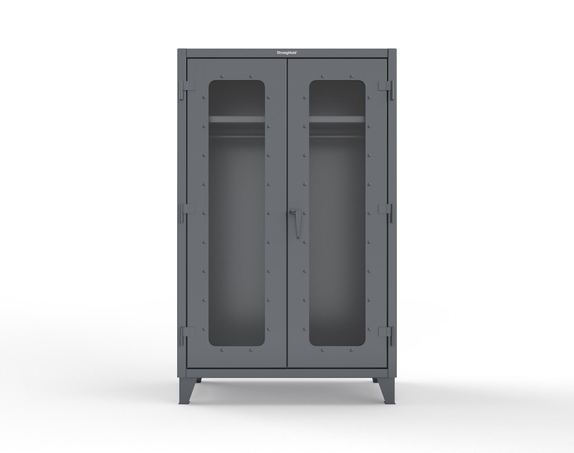 Extreme Duty 12 GA Clear View Uniform Cabinet with Hanger Rod, 1 Shelf - 48 In. W x 24 In. D x 78 In. H - 46-LD-WR-241-7024