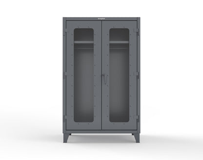 Extreme Duty 12 GA Clear View Uniform Cabinet with Hanger Rod, 1 Shelf - 48 In. W x 24 In. D x 78 In. H - 46-LD-WR-241-7024
