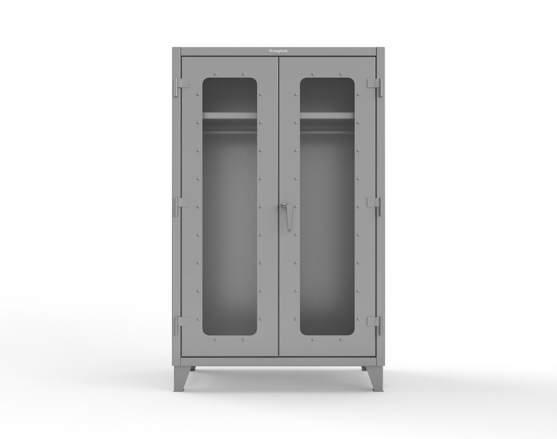 Extreme Duty 12 GA Clear View Uniform Cabinet with Hanger Rod, 1 Shelf - 48 In. W x 24 In. D x 78 In. H - 46-LD-WR-241-7037