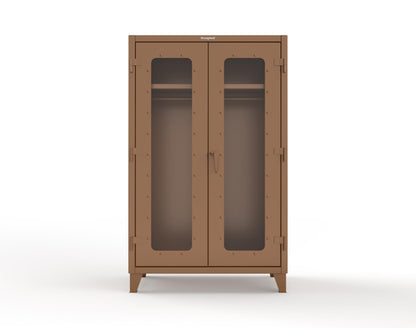 Extreme Duty 12 GA Clear View Uniform Cabinet with Hanger Rod, 1 Shelf - 48 In. W x 24 In. D x 78 In. H - 46-LD-WR-241-8008