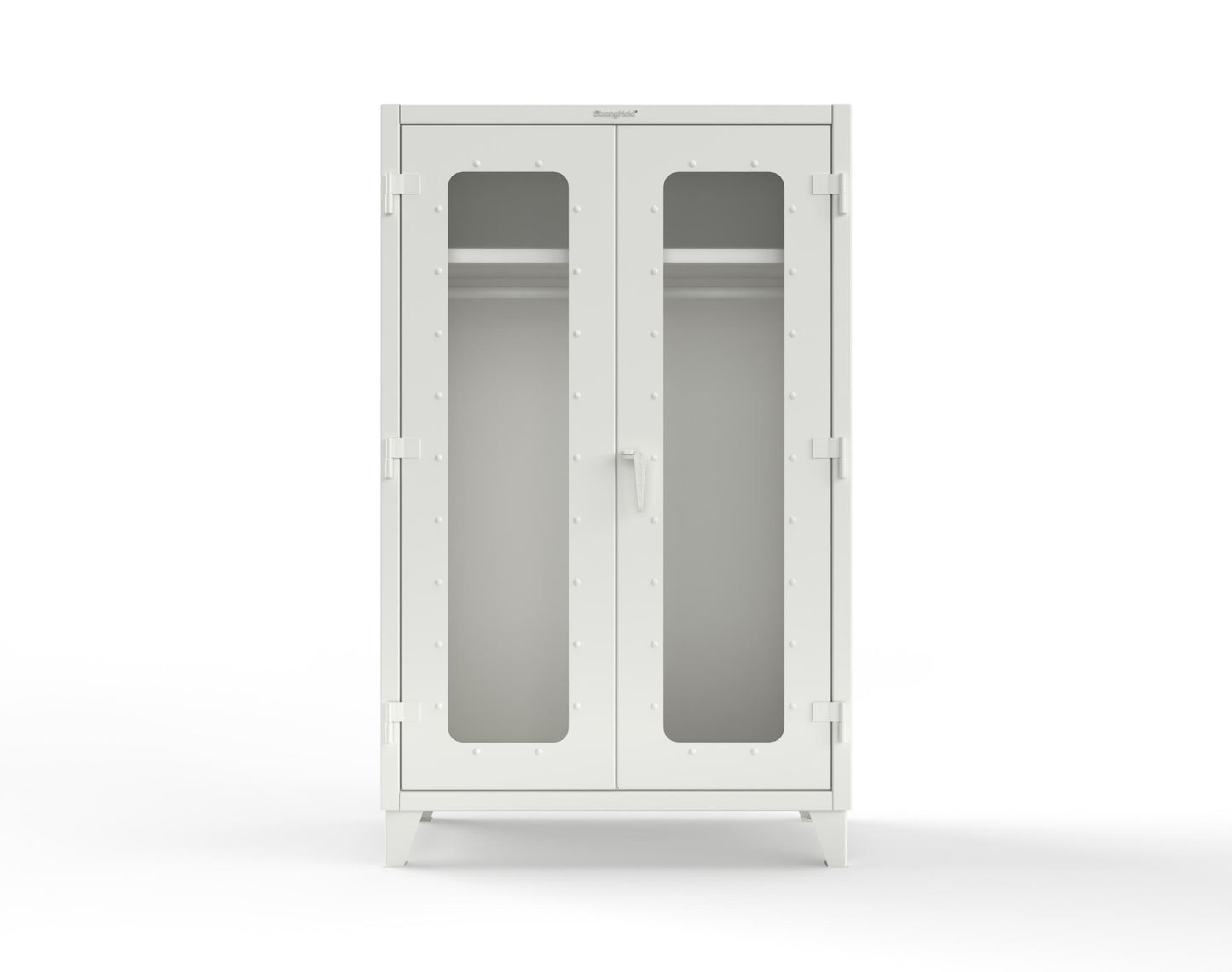 Extreme Duty 12 GA Clear View Uniform Cabinet with Hanger Rod, 1 Shelf - 48 In. W x 24 In. D x 78 In. H - 46-LD-WR-241-9003