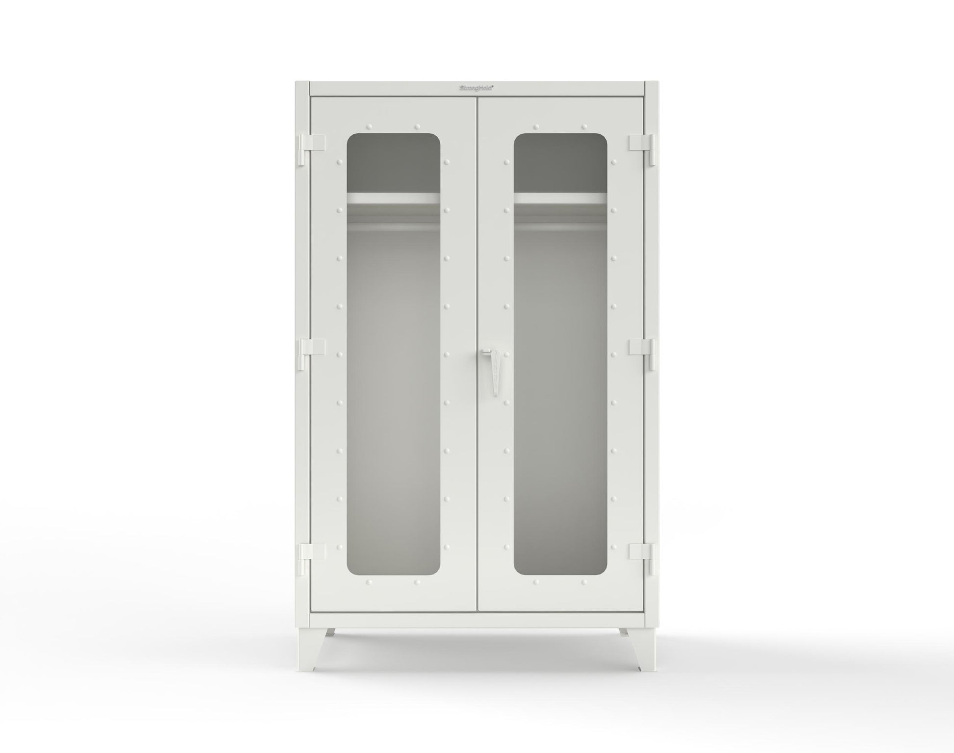 Extreme Duty 12 GA Clear View Uniform Cabinet with Hanger Rod, 1 Shelf - 48 In. W x 24 In. D x 78 In. H - 46-LD-WR-241-9003