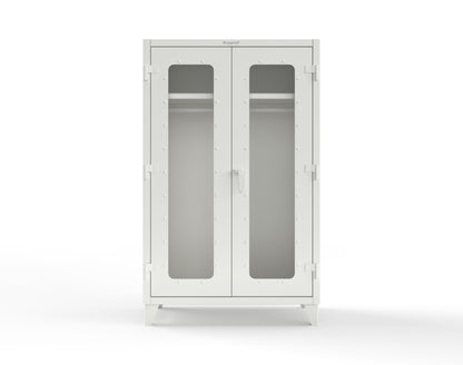 Extreme Duty 12 GA Clear View Uniform Cabinet with Hanger Rod, 1 Shelf - 48 In. W x 24 In. D x 78 In. H - 46-LD-WR-241-9003