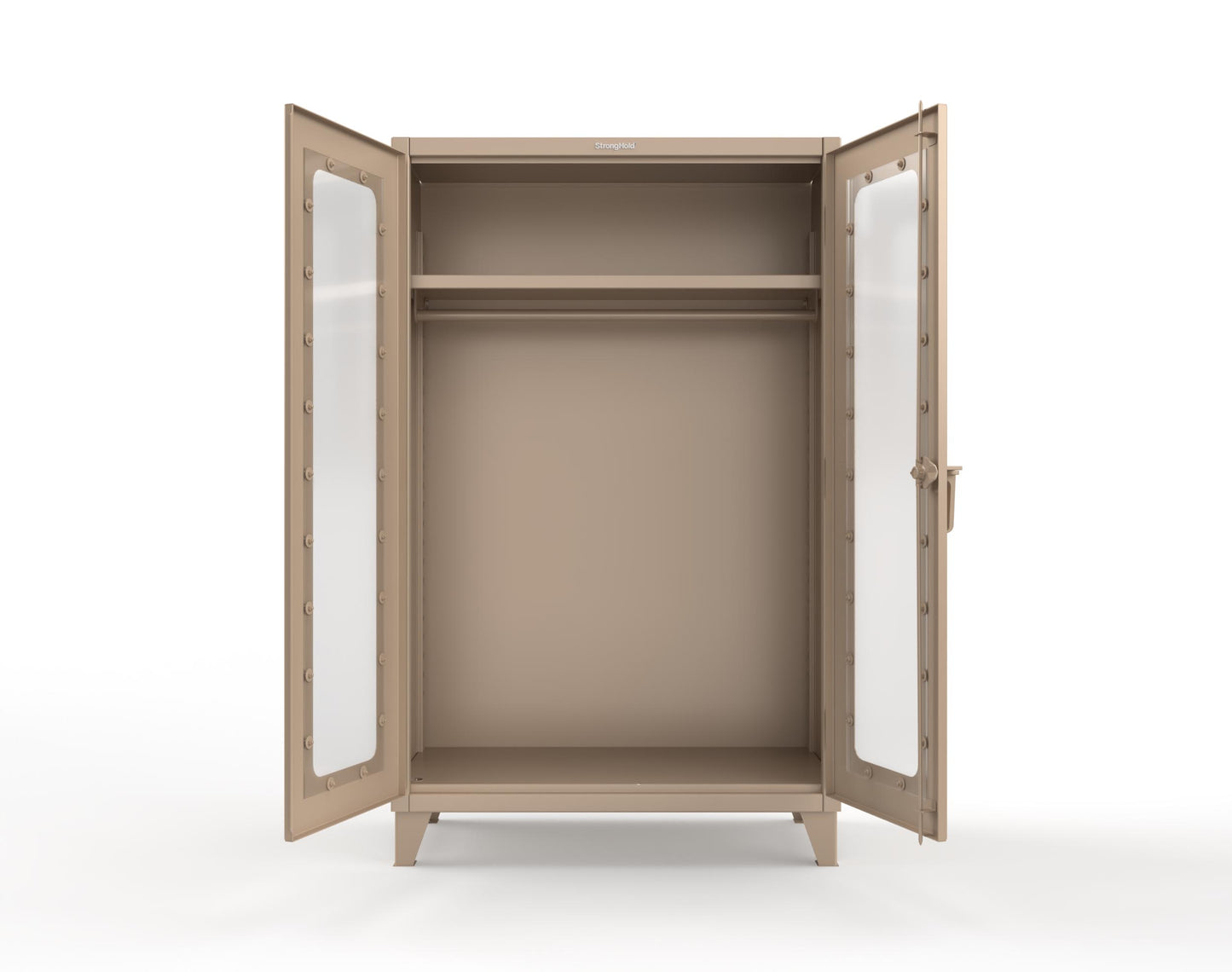Extreme Duty 12 GA Clear View Uniform Cabinet with Hanger Rod, 1 Shelf - 48 In. W x 24 In. D x 78 In. H - 46-LD-WR-241-1019