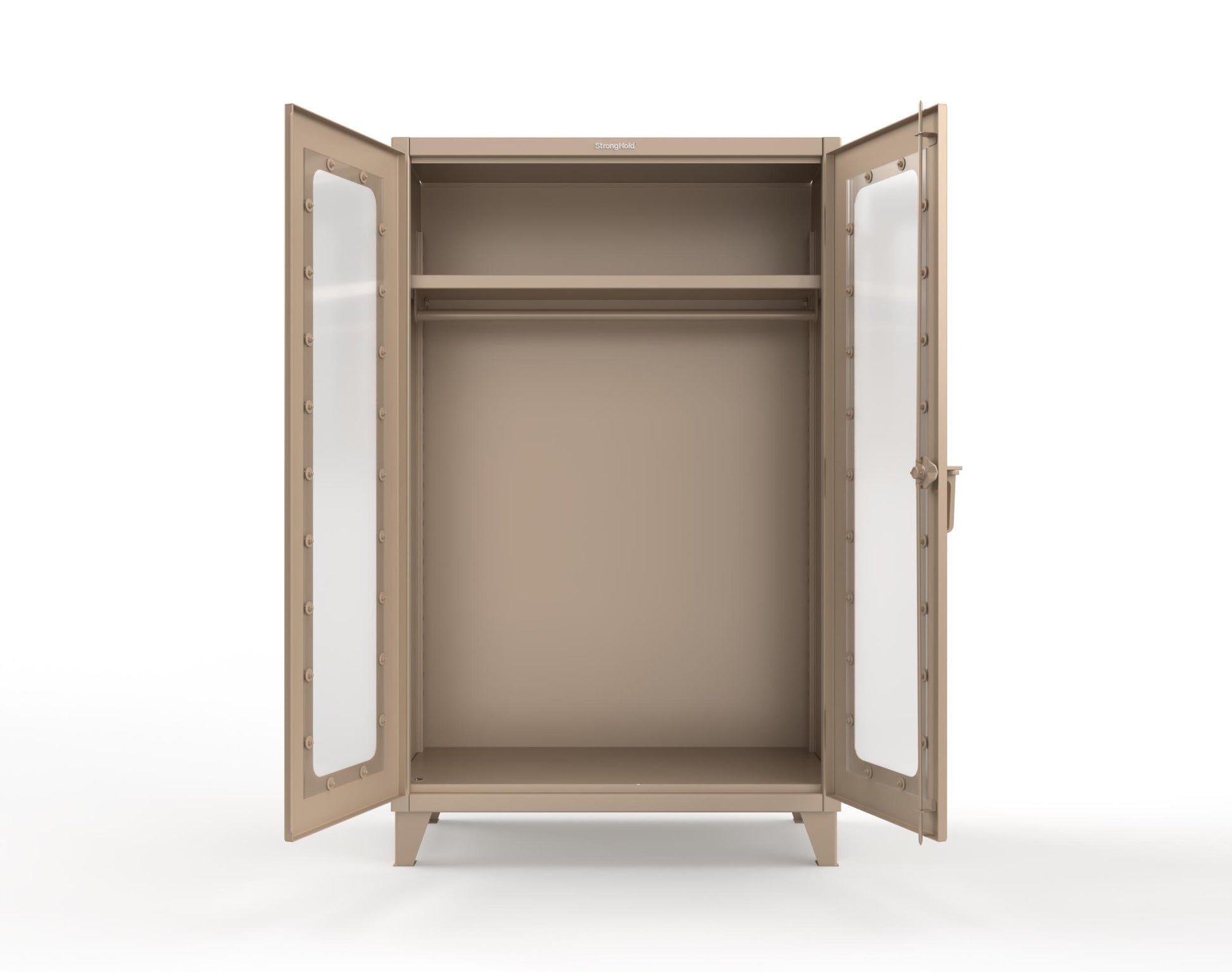 Extreme Duty 12 GA Clear View Uniform Cabinet with Hanger Rod, 1 Shelf - 48 In. W x 24 In. D x 78 In. H - 46-LD-WR-241-1019