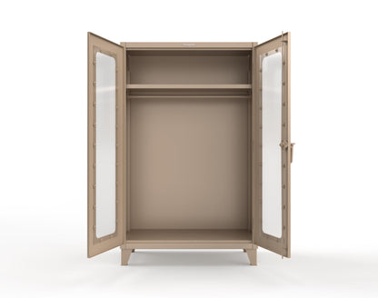 Extreme Duty 12 GA Clear View Uniform Cabinet with Hanger Rod, 1 Shelf - 48 In. W x 24 In. D x 78 In. H - 46-LD-WR-241-1019