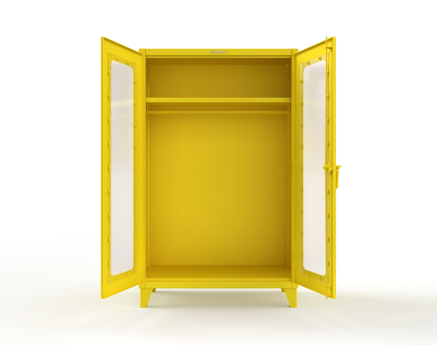 Extreme Duty 12 GA Clear View Uniform Cabinet with Hanger Rod, 1 Shelf - 48 In. W x 24 In. D x 78 In. H - 46-LD-WR-241-1021