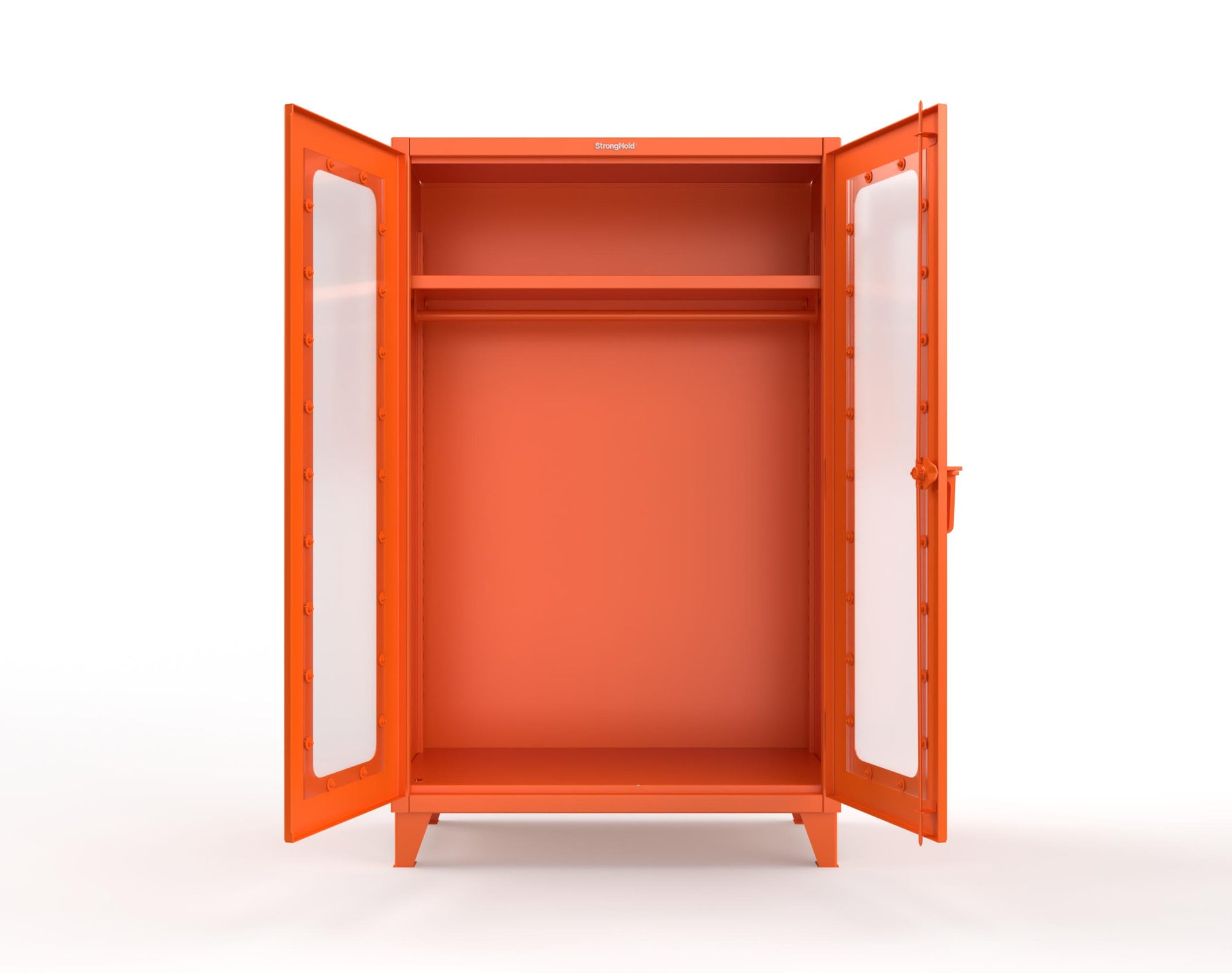 Extreme Duty 12 GA Clear View Uniform Cabinet with Hanger Rod, 1 Shelf - 48 In. W x 24 In. D x 78 In. H - 46-LD-WR-241-2009