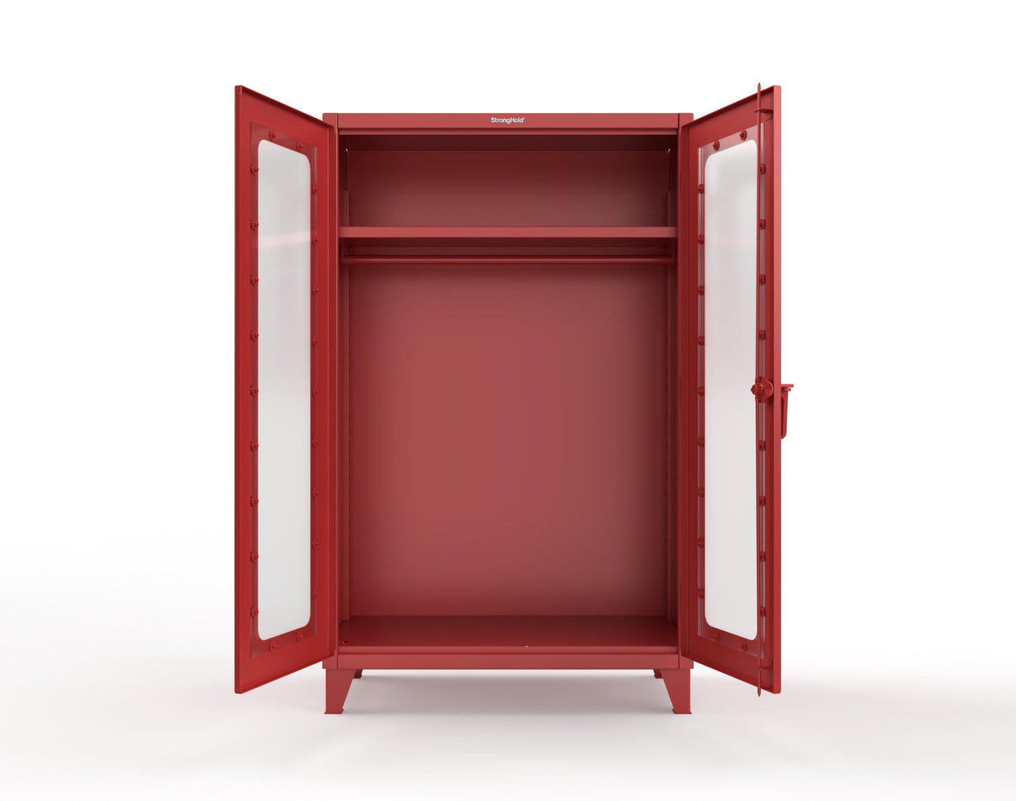 Extreme Duty 12 GA Clear View Uniform Cabinet with Hanger Rod, 1 Shelf - 48 In. W x 24 In. D x 78 In. H - 46-LD-WR-241-3001