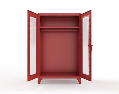 Extreme Duty 12 GA Clear View Uniform Cabinet with Hanger Rod, 1 Shelf - 48 In. W x 24 In. D x 78 In. H - 46-LD-WR-241-3001