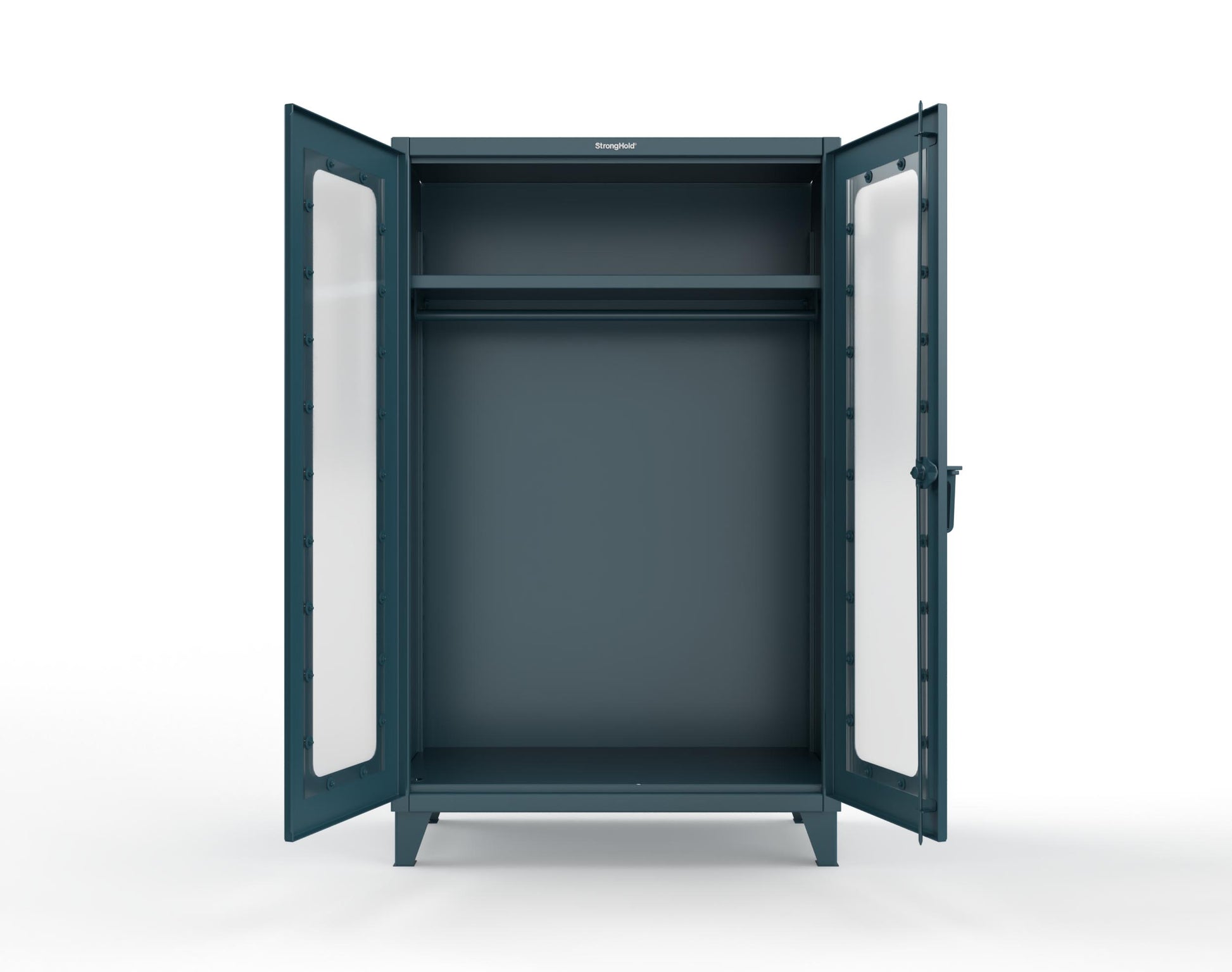 Extreme Duty 12 GA Clear View Uniform Cabinet with Hanger Rod, 1 Shelf - 48 In. W x 24 In. D x 78 In. H - 46-LD-WR-241-5001