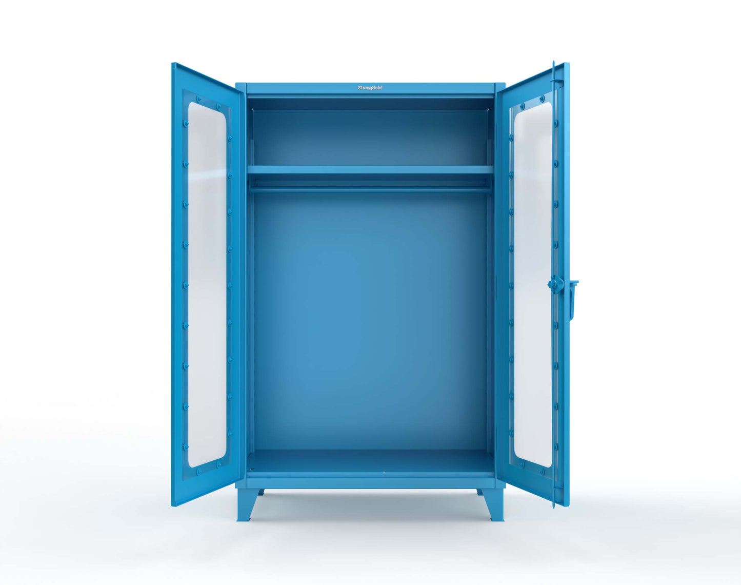 Extreme Duty 12 GA Clear View Uniform Cabinet with Hanger Rod, 1 Shelf - 48 In. W x 24 In. D x 78 In. H - 46-LD-WR-241-5012