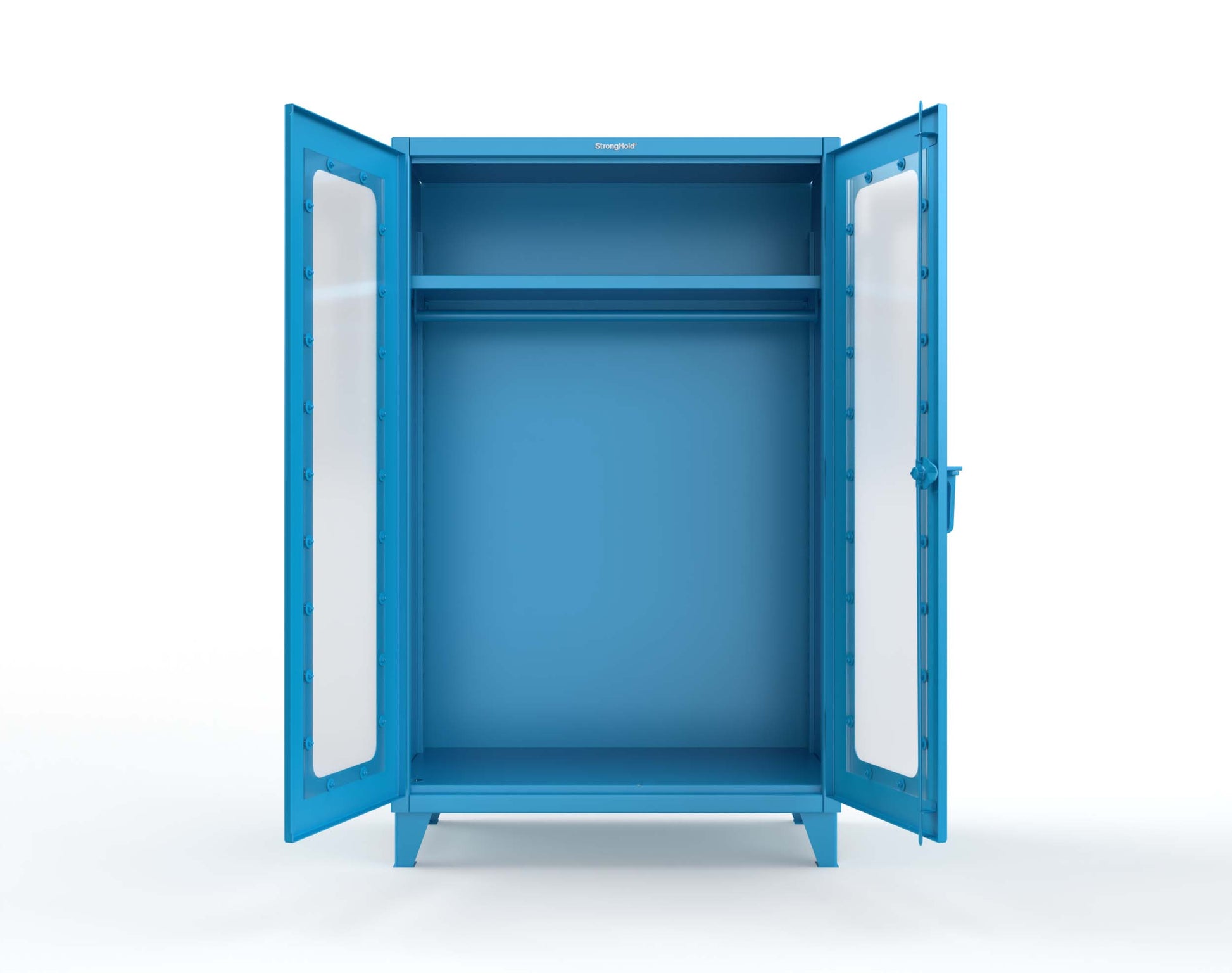 Extreme Duty 12 GA Clear View Uniform Cabinet with Hanger Rod, 1 Shelf - 48 In. W x 24 In. D x 78 In. H - 46-LD-WR-241-5012