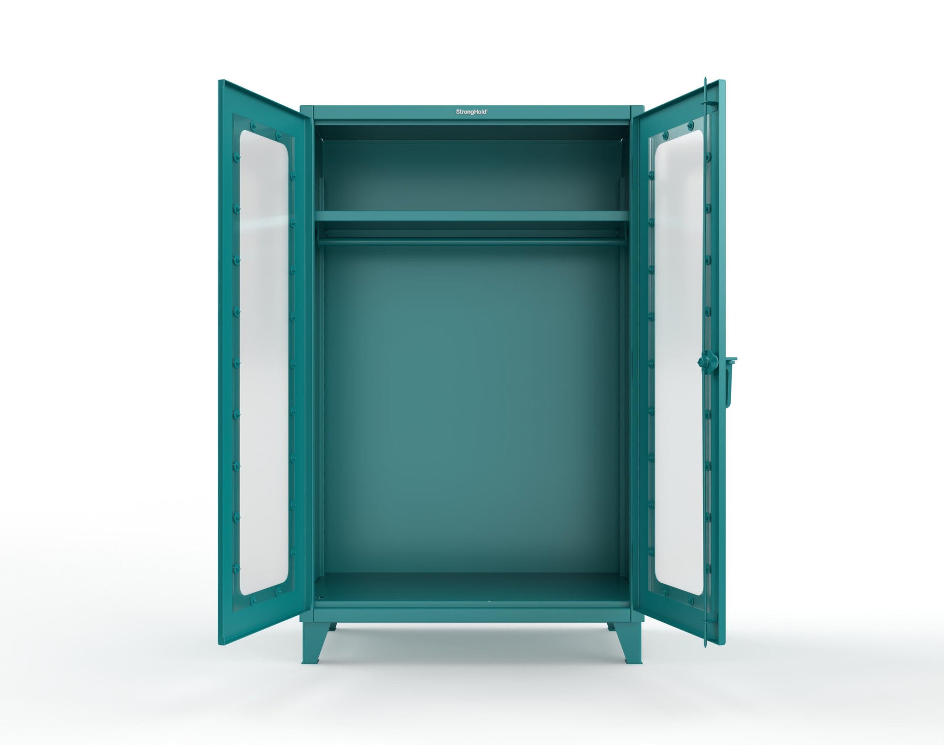 Extreme Duty 12 GA Clear View Uniform Cabinet with Hanger Rod, 1 Shelf - 48 In. W x 24 In. D x 78 In. H - 46-LD-WR-241-5021
