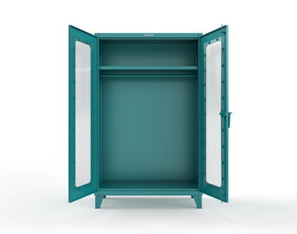 Extreme Duty 12 GA Clear View Uniform Cabinet with Hanger Rod, 1 Shelf - 48 In. W x 24 In. D x 78 In. H - 46-LD-WR-241-5021