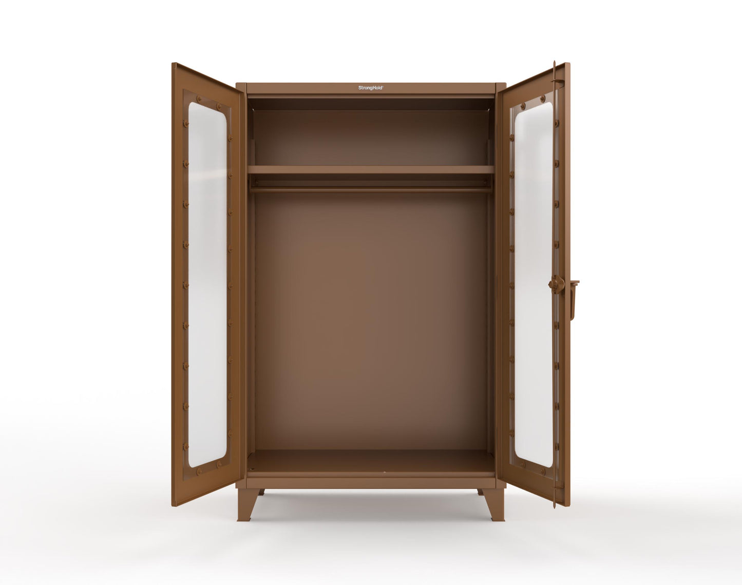 Extreme Duty 12 GA Clear View Uniform Cabinet with Hanger Rod, 1 Shelf - 48 In. W x 24 In. D x 78 In. H - 46-LD-WR-241-8008