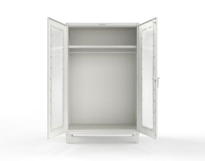 Extreme Duty 12 GA Clear View Uniform Cabinet with Hanger Rod, 1 Shelf - 48 In. W x 24 In. D x 78 In. H - 46-LD-WR-241-9003