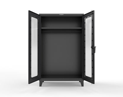 Extreme Duty 12 GA Clear View Uniform Cabinet with Hanger Rod, 1 Shelf - 48 In. W x 24 In. D x 78 In. H - 46-LD-WR-241-9005