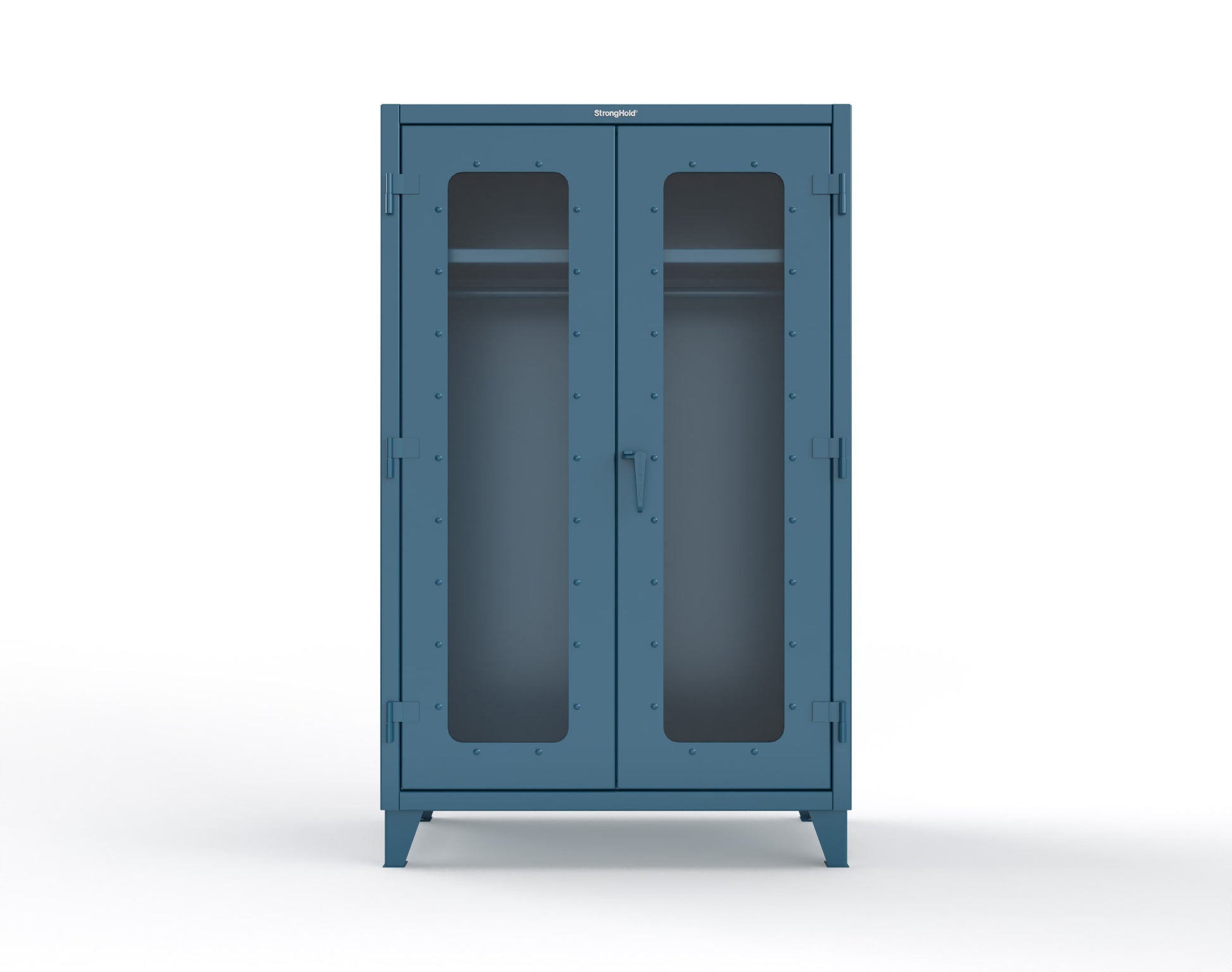 Extreme Duty 12 GA Clear View Uniform Cabinet with Hanger Rod, 1 Shelf - 48 In. W x 24 In. D x 78 In. H - 46-LD-WR-241-5001